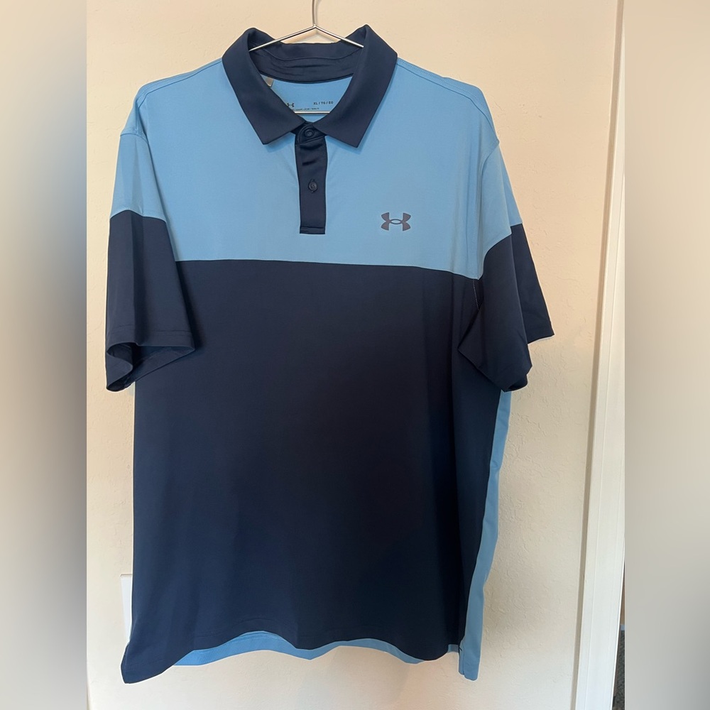 Under Armour Men’s Colorblock Polo Shirt XL – Blue & Navy